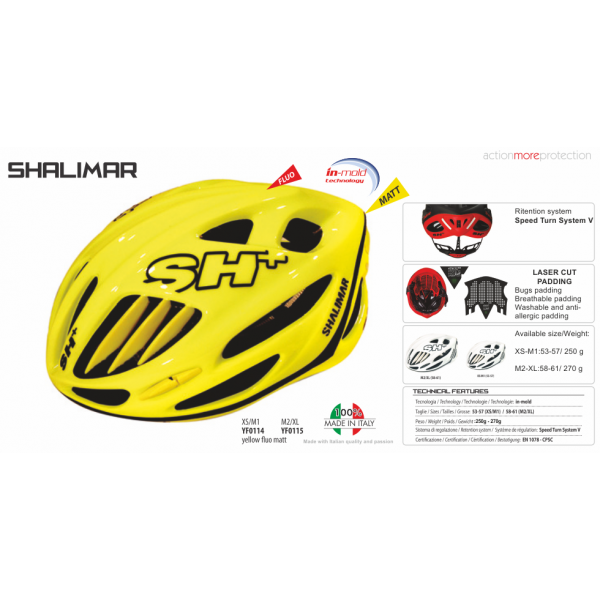 Was $249.99 SH Plus SH+ Matte Fluo Yellow  S/M Shalimar Bicycle Helmet 